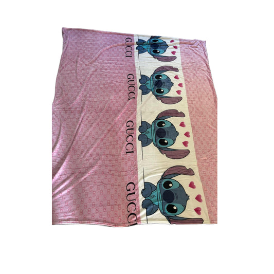 Pink stitch Gucci kids blanket